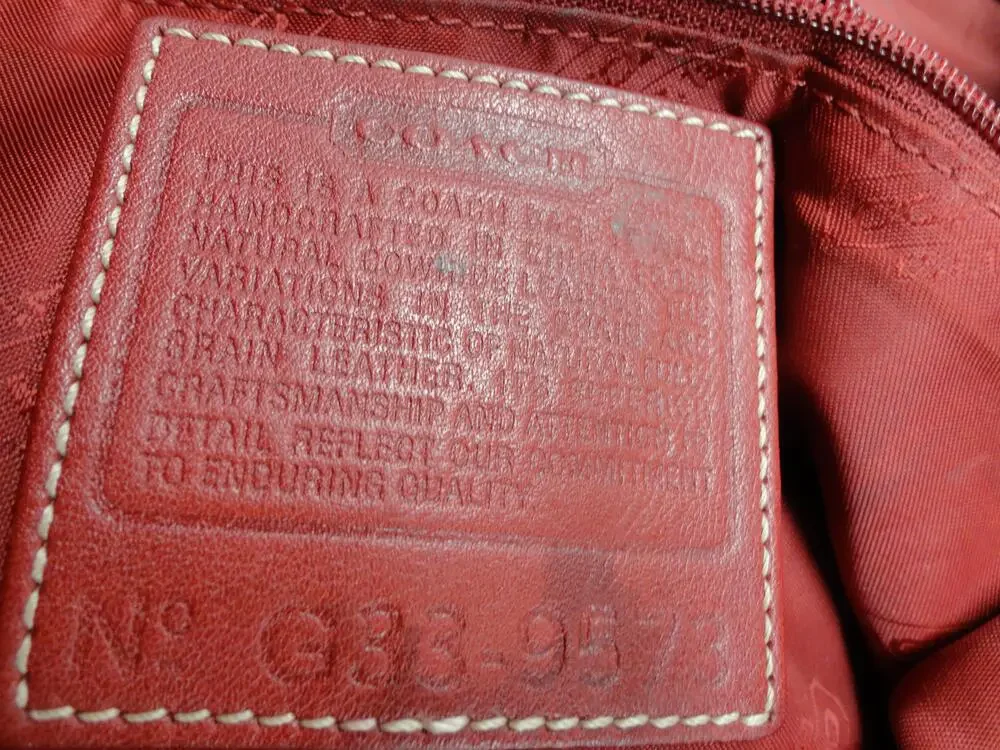 Coach Tote Bag Womens Large Red Leather Shoulder Purse Buckle G33-9573 Classic